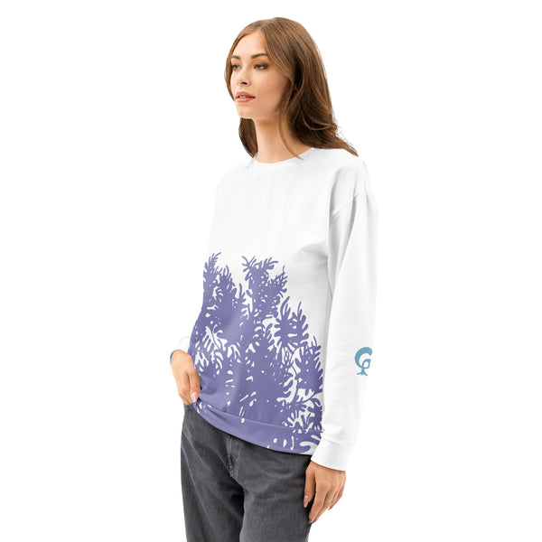 GREEN RELIGION · TRUE TREES · Memory Silhouette · “Leaves Alive” · Unisex Cotton Sweatshirt