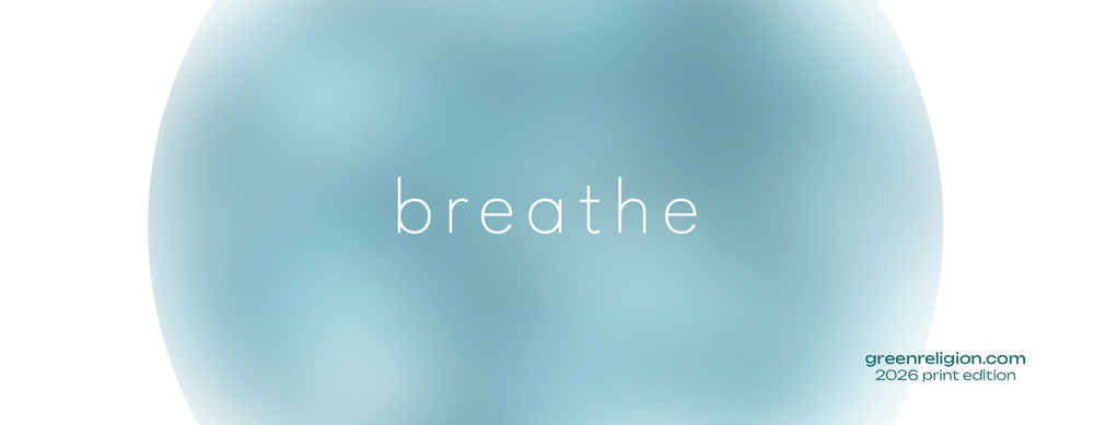 GREEN RELIGION · SPOKEN LEAF · “breathe” · 11 oz White Glossy Mug