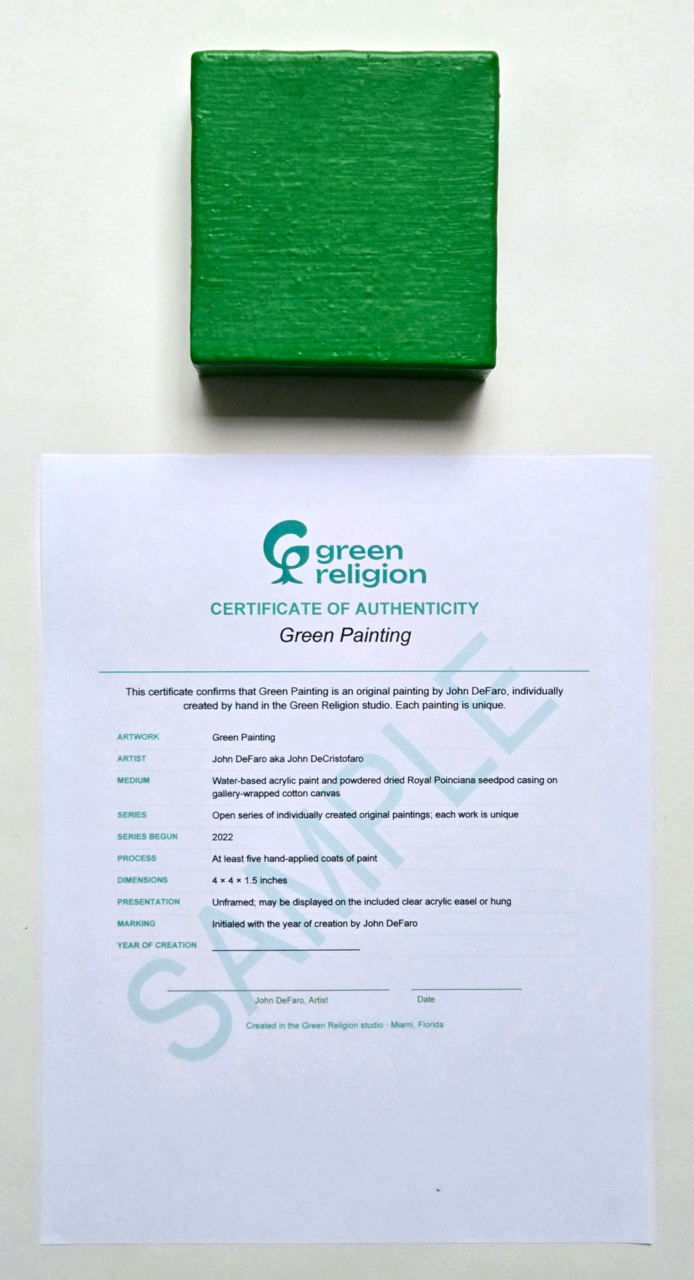The Green Painting | Original Painting by John DeFaro