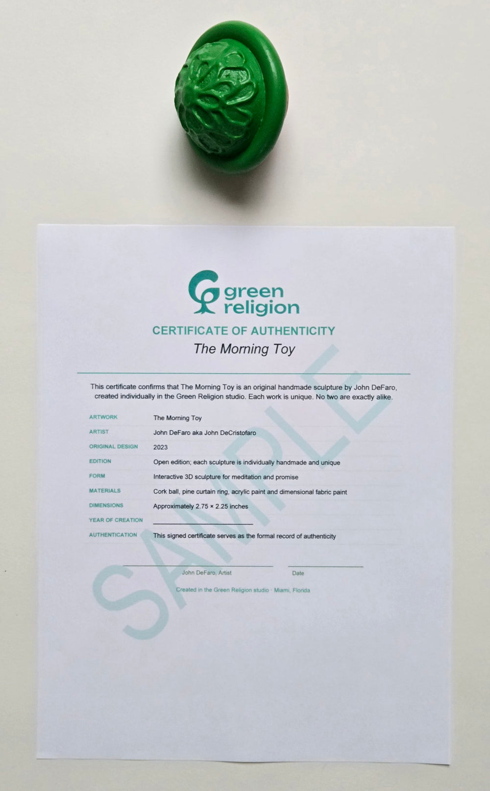 The Morning Toy | Handheld Sculpture by Green Religion
