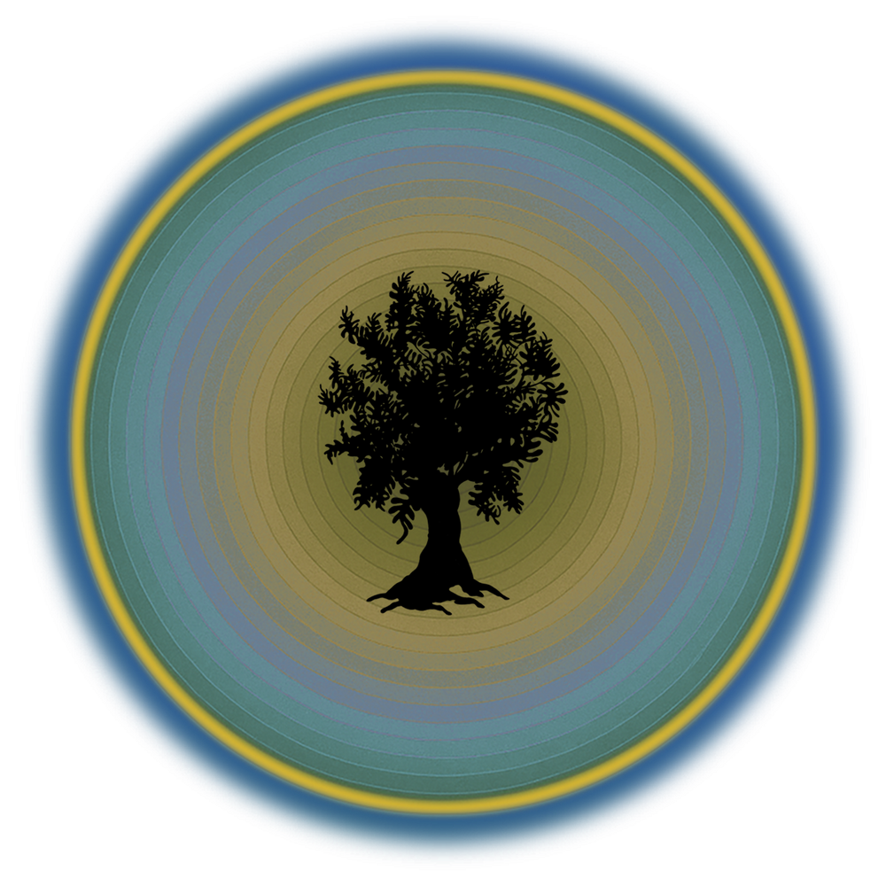 RELIGIÓN VERDE · ÁRBOLES VERDADEROS · “Ring Field” · Azul Mantequilla · Camiseta unisex orgánica de media luz