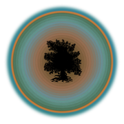 GREEN RELIGION · TRUE TREES · “Ring Field” · Orange-Jade · Unisex Cotton Sweatshirt