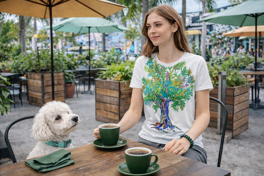 GREEN RELIGION · TRUE TREES · “Leaves Alive” · Women’s T-Shirt