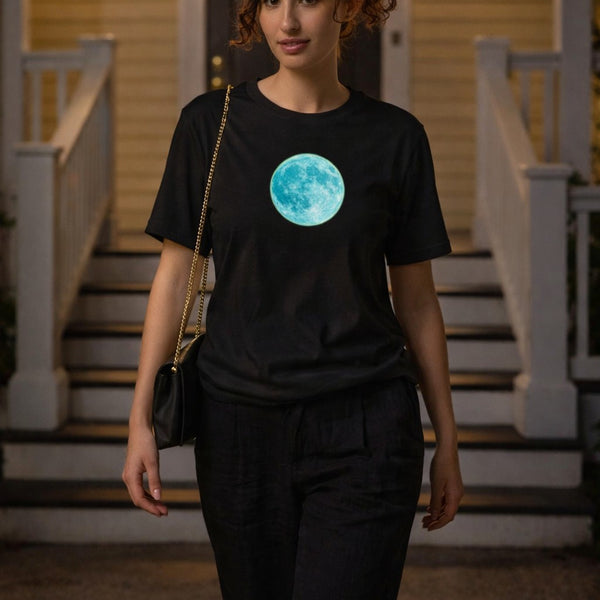 GREEN RELIGION · SPOKEN LEAF · “AQUA MOON” · Unisex Organic Mid-Light T-Shirt