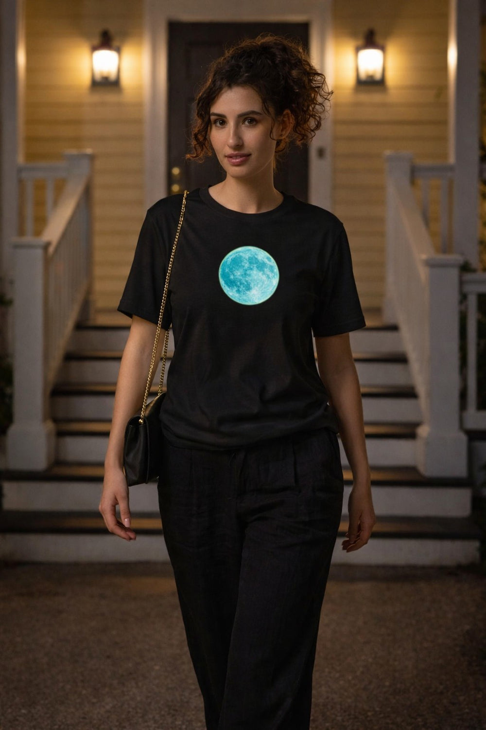 GREEN RELIGION · SPOKEN LEAF · “AQUA MOON” · Unisex Organic Mid-Light T-Shirt