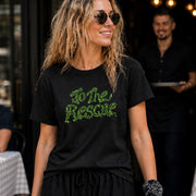 GREEN RELIGION · SPOKEN LEAF · “TO THE RESCUE” · Unisex Organic Mid-Light T-Shirt · Black
