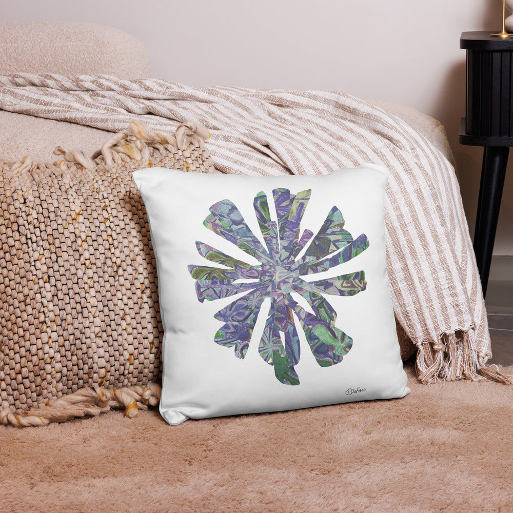 GREEN RELIGION · CUT FLOWERS · “Plum Beach” · All-Over Print Basic Pillow