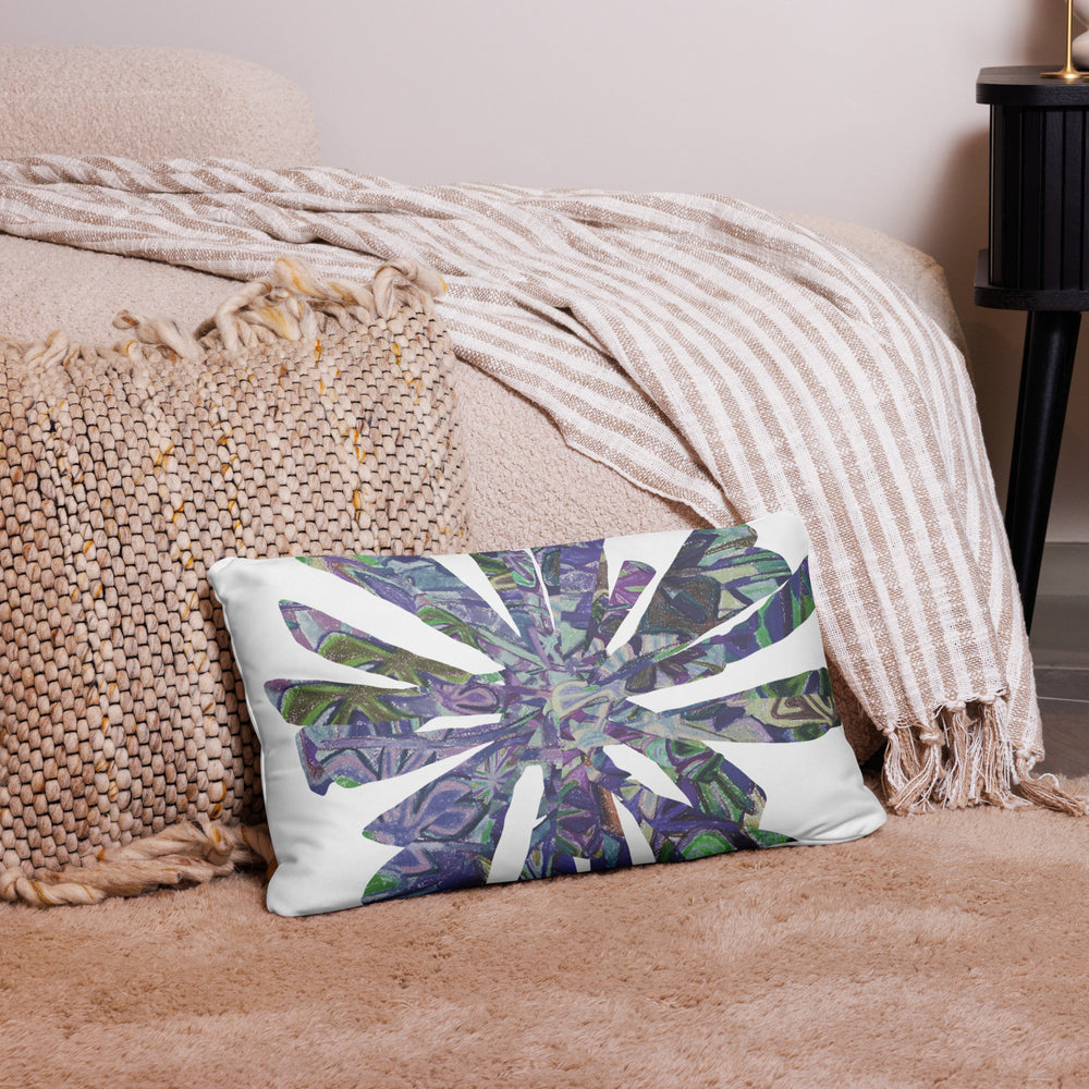 GREEN RELIGION · CUT FLOWERS · “Plum Beach” · All-Over Print Basic Pillow