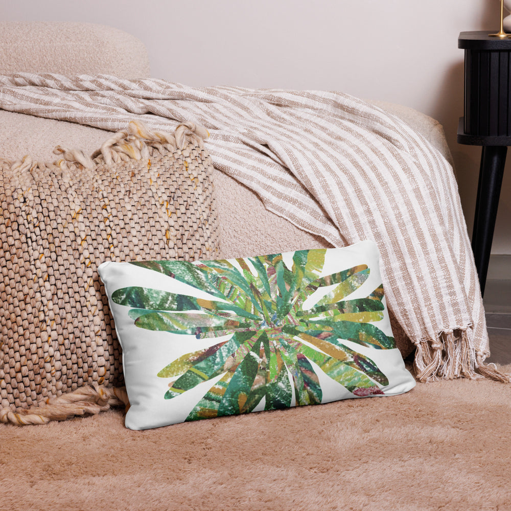 GREEN RELIGION · CUT FLOWERS · “Lake Shore” · All-Over Print Basic Pillow