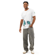 GREEN RELIGION · FREE PLAY LEAVES · “Duo Dance Blue Olive” · Men’s Cotton Crew Neck T-Shirt