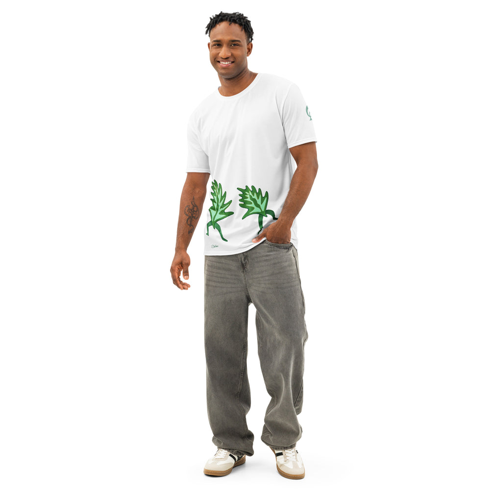 GREEN RELIGION · FREE PLAY LEAVES · “Duo Dance Grass Mint” · Men’s Cotton Crew Neck T-Shirt