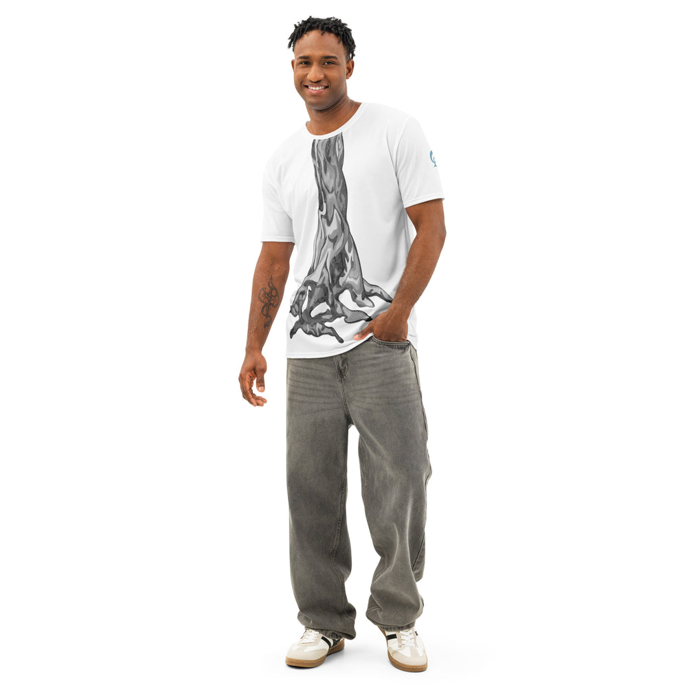 GREEN RELIGION · TRUE TREES · ROOT FLARE · Leaves Alive Charcoal · Men’s Cotton T-Shirt
