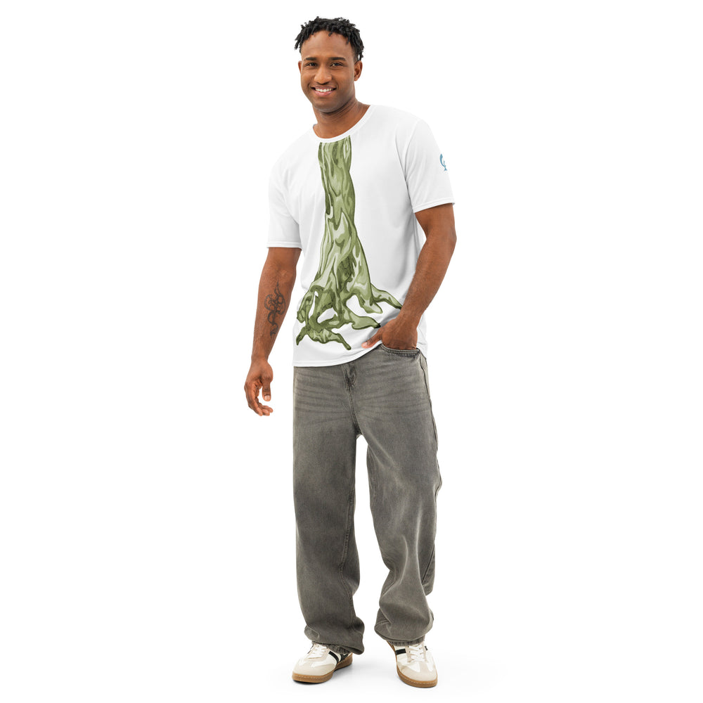 RELIGIÓN VERDE · ÁRBOLES VERDADEROS · RAÍCES LLAMATIVAS · “Hojas Vivas” · Camiseta de Algodón para Hombre