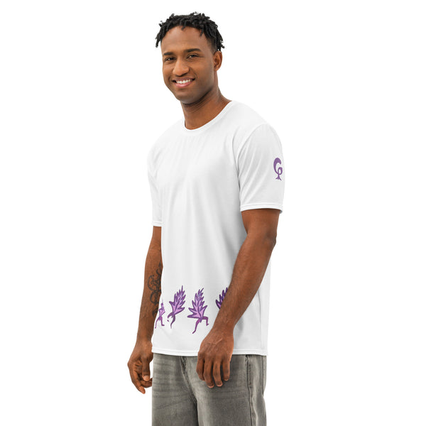 GREEN RELIGION · FREE PLAY LEAVES · “Plum Groove Four” · Men’s Cotton Crew Neck T-Shirt