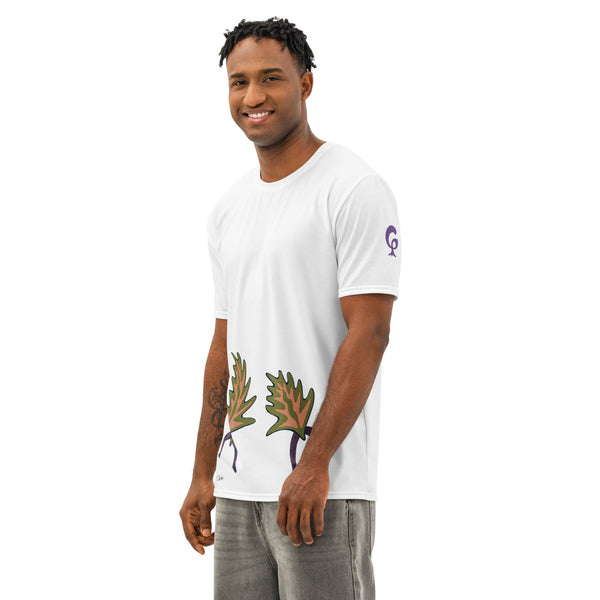 GREEN RELIGION · FREE PLAY LEAVES · “Duo Dance Ochre Purple” · Men’s Cotton Crew Neck T-Shirt irt