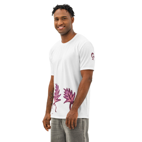 GREEN RELIGION · FREE PLAY LEAVES · “Duo Dance Berry Cranberry” · Men’s Cotton Crew Neck T-Shirt