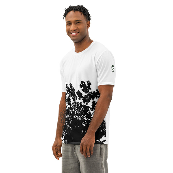 GREEN RELIGION · TRUE TREES · Memory Silhouette · “Bird Lover” · Men’s Cotton T-Shirt