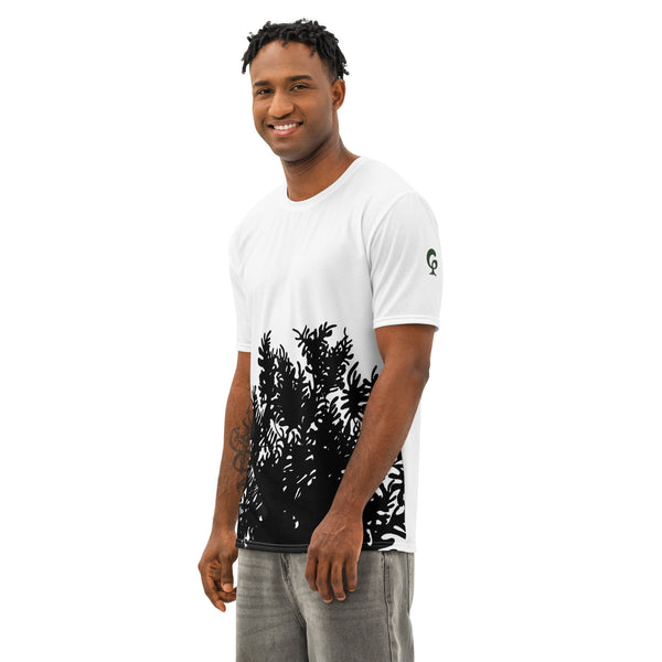 GREEN RELIGION · TRUE TREES · Memory Silhouette · “Leaves Alive” · Men’s Cotton T-Shirt