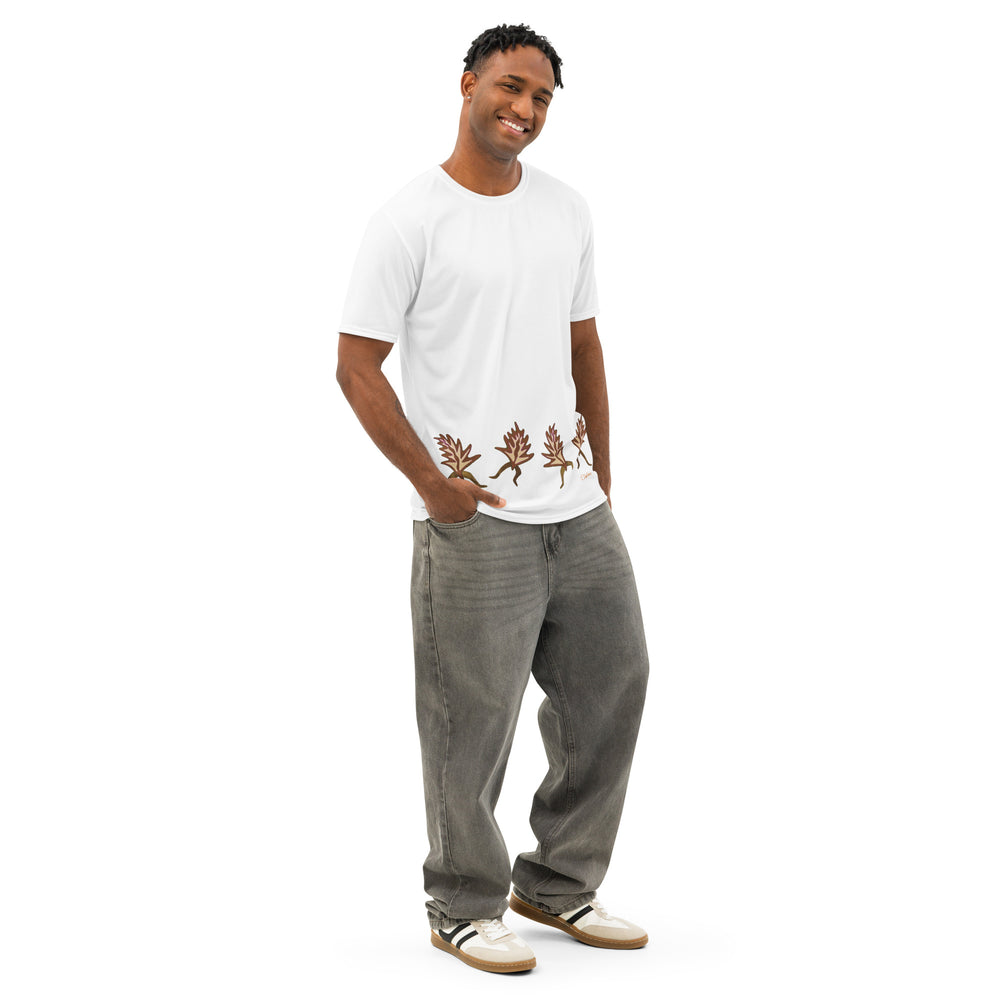 GREEN RELIGION · FREE PLAY LEAVES · “Terra Groove Four” · Men’s Cotton Crew Neck T-Shirt rt