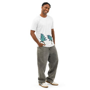 GREEN RELIGION · FREE PLAY LEAVES · “Duo Dance Blue Olive” · Men’s Cotton Crew Neck T-Shirt