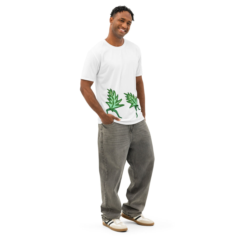 GREEN RELIGION · FREE PLAY LEAVES · “Duo Dance Grass Mint” · Men’s Cotton Crew Neck T-Shirt