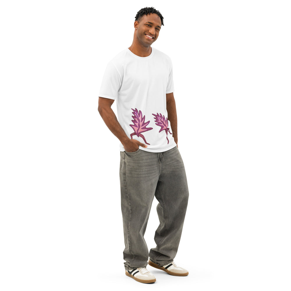 GREEN RELIGION · FREE PLAY LEAVES · “Duo Dance Berry Cranberry” · Men’s Cotton Crew Neck T-Shirt