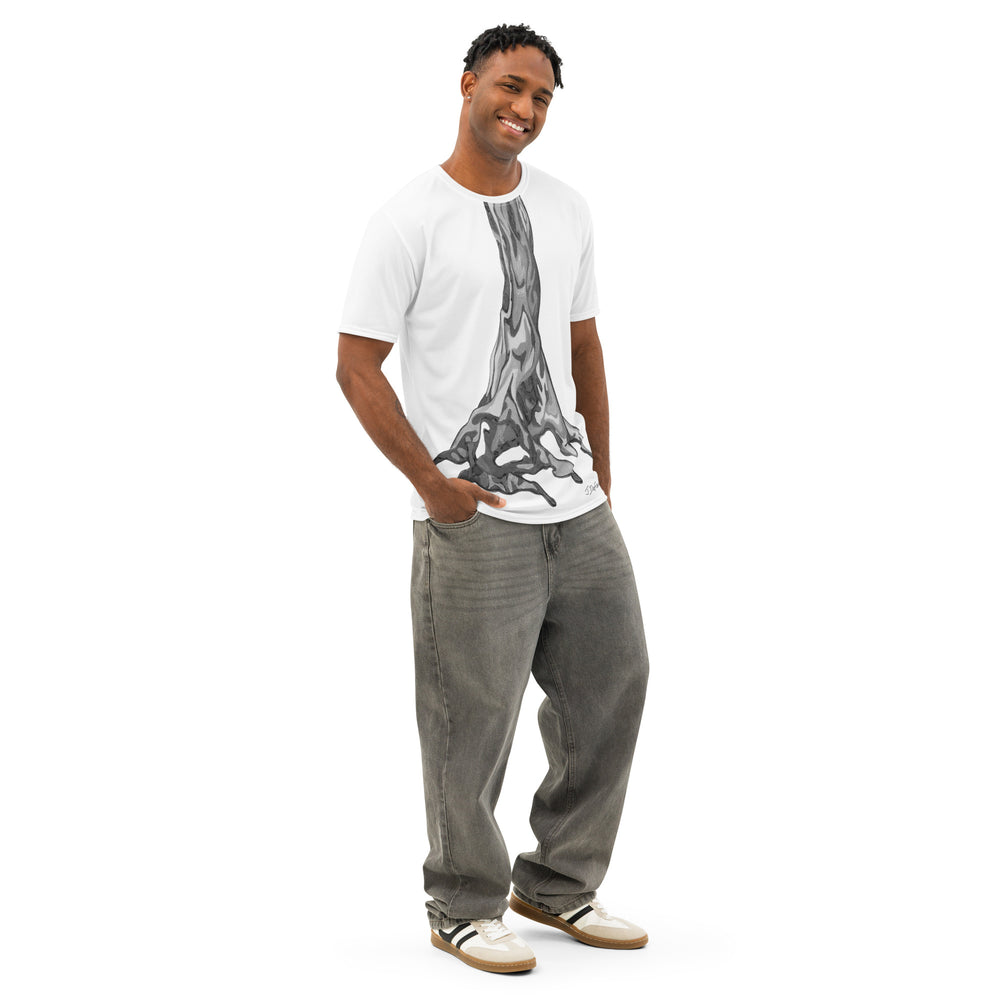 GREEN RELIGION · TRUE TREES · ROOT FLARE · Leaves Alive Charcoal · Men’s Cotton T-Shirt