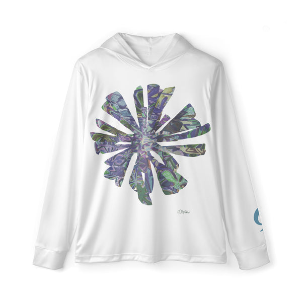 floral pattern on white hoodie