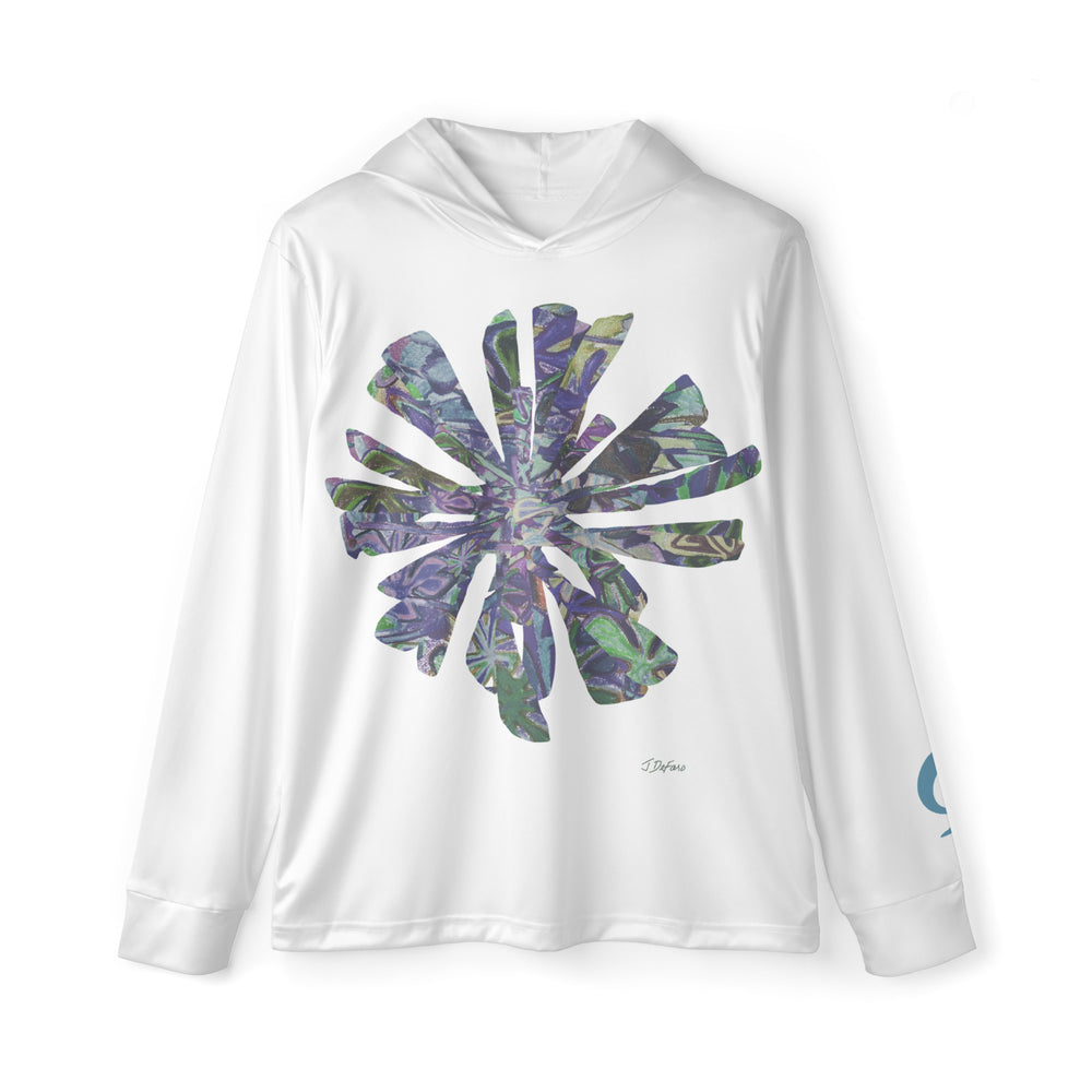 floral pattern on white hoodie