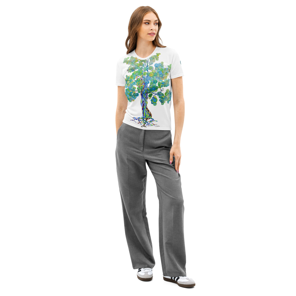GREEN RELIGION · TRUE TREES · “By the Bay” · Women’s T-Shirt