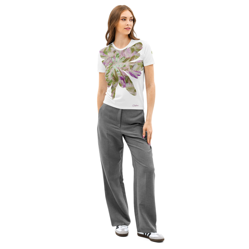 RELIGIÓN VERDE · FLORES CORTADAS · “Sendero de Sombra” · Camiseta Mujer