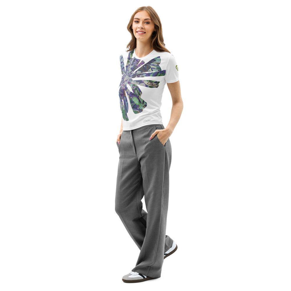 RELIGIÓN VERDE · FLORES CORTADAS · “Plum Beach” · Camiseta de mujer