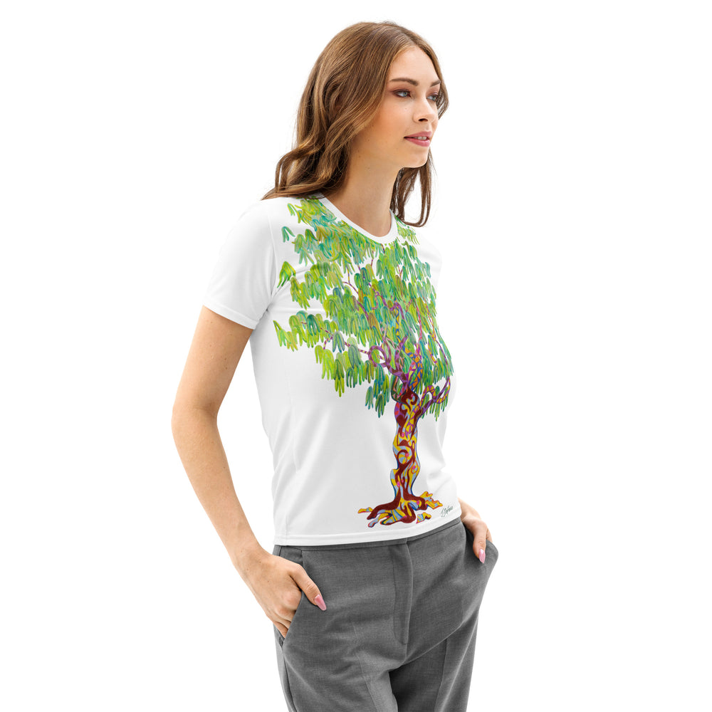 RELIGIÓN VERDE · ÁRBOLES VERDADEROS · “Luz que Cae” · Camiseta de Mujer