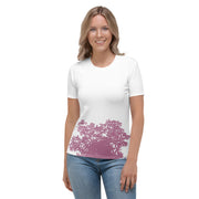 GREEN RELIGION · TRUE TREES · Women’s Memory Silhouette · “Promise Bloomer” · All-Over Print Crew Neck T-Shirt
