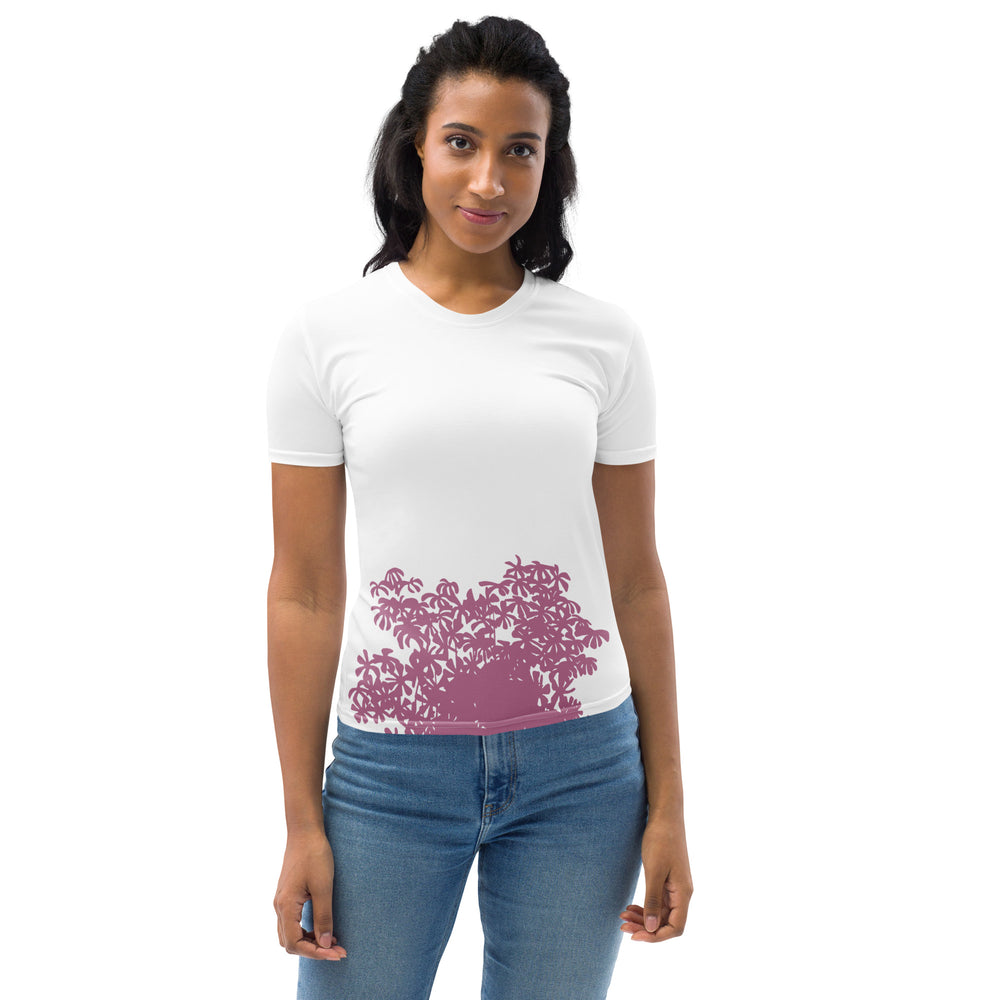 GREEN RELIGION · TRUE TREES · Women’s Memory Silhouette · “Promise Bloomer” · All-Over Print Crew Neck T-Shirt