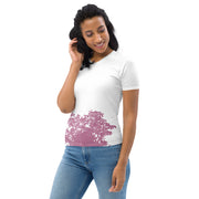 GREEN RELIGION · TRUE TREES · Women’s Memory Silhouette · “Promise Bloomer” · All-Over Print Crew Neck T-Shirt