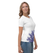 GREEN RELIGION · TRUE TREES · Women’s Memory Silhouette · “Leaves Alive” · All-Over Print Crew Neck T-Shirt