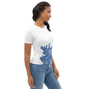 GREEN RELIGION · TRUE TREES · Women’s Memory Silhouette · “By the Bay” · All-Over Print Crew Neck T-Shirt