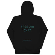 GREEN RELIGION · SPOKEN LEAF · “FREE AIR 24/7” · Cotton Unisex Premium Hoodie