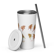 GREEN RELIGION · FREE PLAY LEAVES · “Silly Motion” · 2026 Print Edition · Insulated Tumbler with Straw