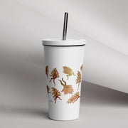 GREEN RELIGION · FREE PLAY LEAVES · “Silly Motion” · 2026 Print Edition · Insulated Tumbler with Straw