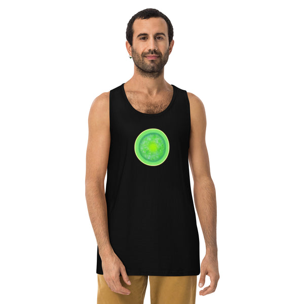 GREEN RELIGION · CANOPY LINES · “Green Sun” · Men’s Premium Tank Top
