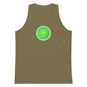 Men's Military Green Tank Top with Green Sun image Military Green background