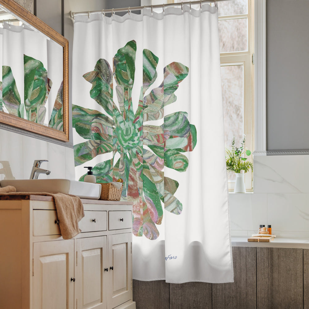 GREEN RELIGION · CUT FLOWERS · “Forest Floor” · Shower Curtain