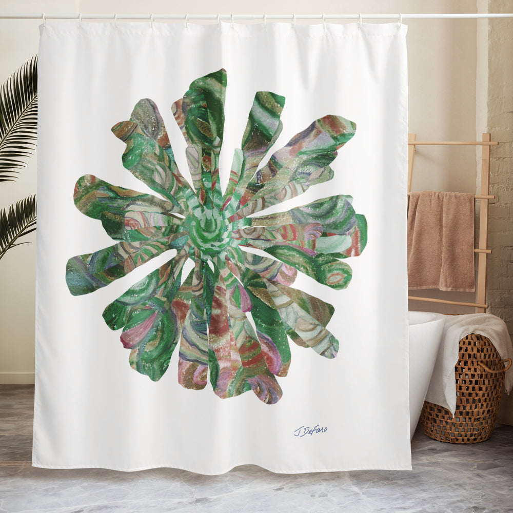 GREEN RELIGION · CUT FLOWERS · “Forest Floor” · Shower Curtain