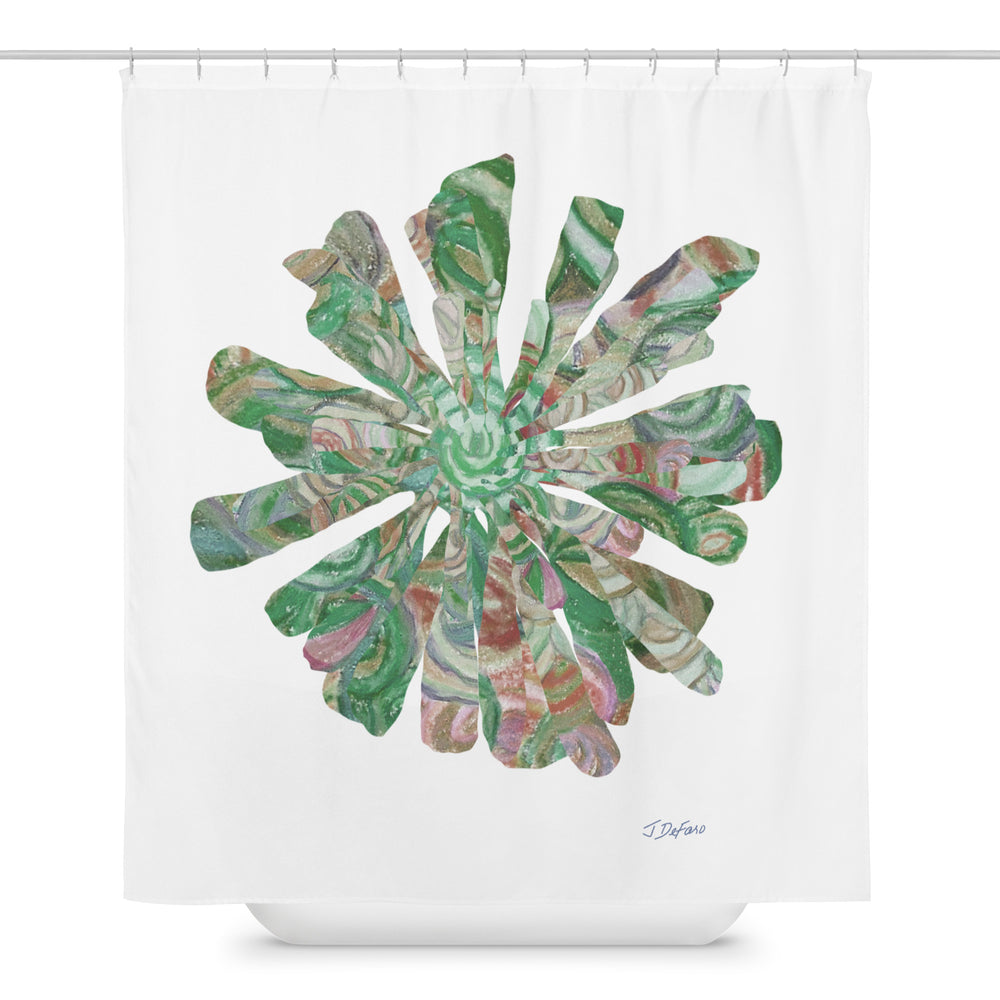 GREEN RELIGION · CUT FLOWERS · “Forest Floor” · Shower Curtain