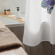 GREEN RELIGION · CUT FLOWERS · “Plum Beach” · Shower Curtain