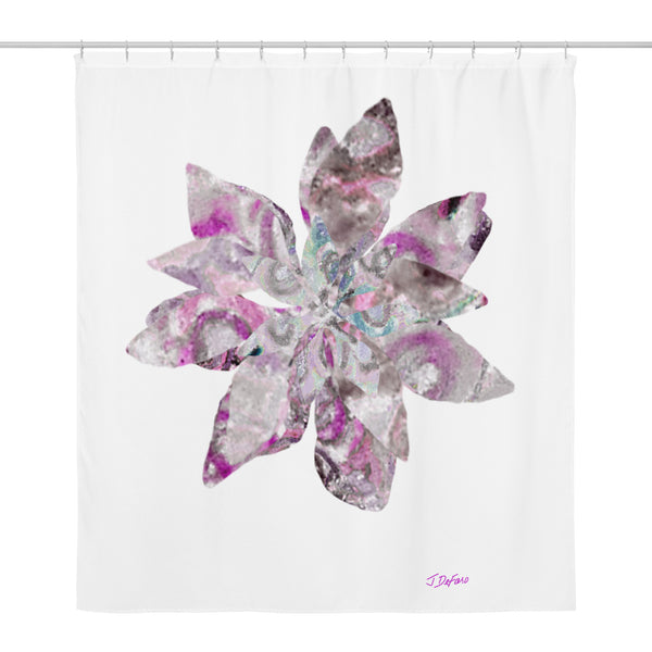 Pinks and soft color Shower curtain on a white background 