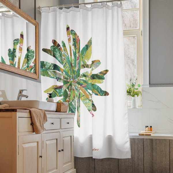 GREEN RELIGION · CUT FLOWERS · “Lake Shore” · Shower Curtain