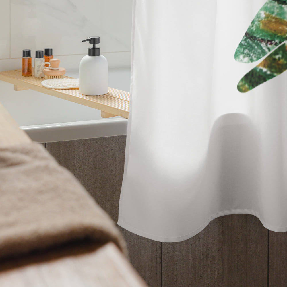 GREEN RELIGION · CUT FLOWERS · “Lake Shore” · Shower Curtain